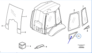 Стекло двери левое нижнее (BL61/BL71) VOE11149772