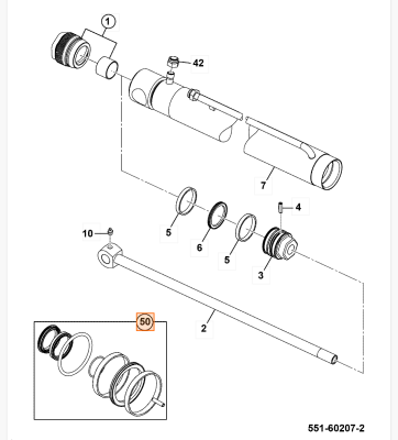 Ремкомплект гидроцилиндра JCB (OEM) 991/20019 (1)