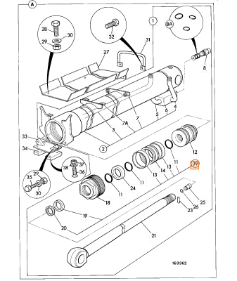 Ремкомплект гидроцилиндра JCB (OEM) 991/00107P