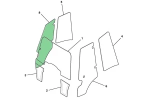 Стекло двери правое JCB 3CX/4CX (Р21) JCB (Original) 827/80473
