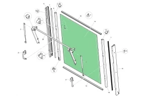 Стекло заднее TEREX (TLB 840/890/990/995) T100039
